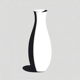 Illustration of a large, elongated white vase viewed from above