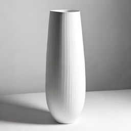 Lines of a large, elongated white vase viewed from above