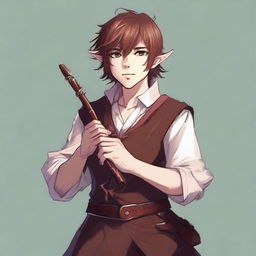 A young half-elf bard with a lawful good alignment, characterized by a thirst for knowledge to write stories and poetry