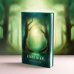 Create a captivating book cover featuring an enchanted forest with a mystical aura