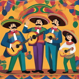 A vibrant and colorful celebration of Mexican culture featuring famous Mexican singers