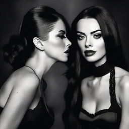 A dramatic scene where Lindsay Lohan bites Megan Fox's neck