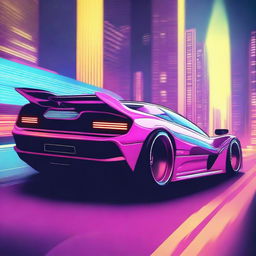 Create an image of a retro futuristic supercar inspired by 90s Group C racecars