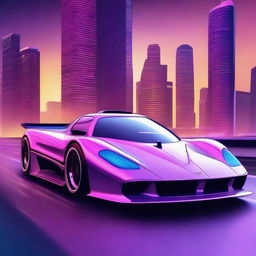 Create an image of a retro futuristic supercar inspired by 90s Group C racecars