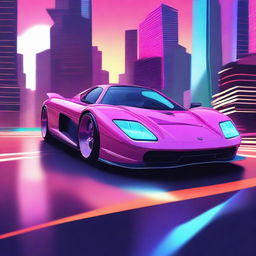 Create an image of a retro futuristic supercar inspired by 90s Group C racecars