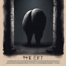 Create a horror movie poster featuring a giant butt with a dark and eerie atmosphere