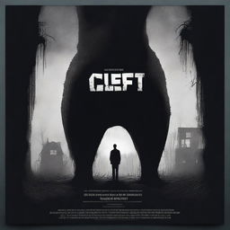 Create a horror movie poster featuring a giant butt with a dark and eerie atmosphere