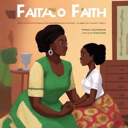 Create a book cover featuring a Nigerian mom in her thirties, fair in complexion, wearing full Nigerian attire