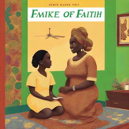 Create a book cover featuring a Nigerian mom in her thirties, fair in complexion, wearing full Nigerian attire