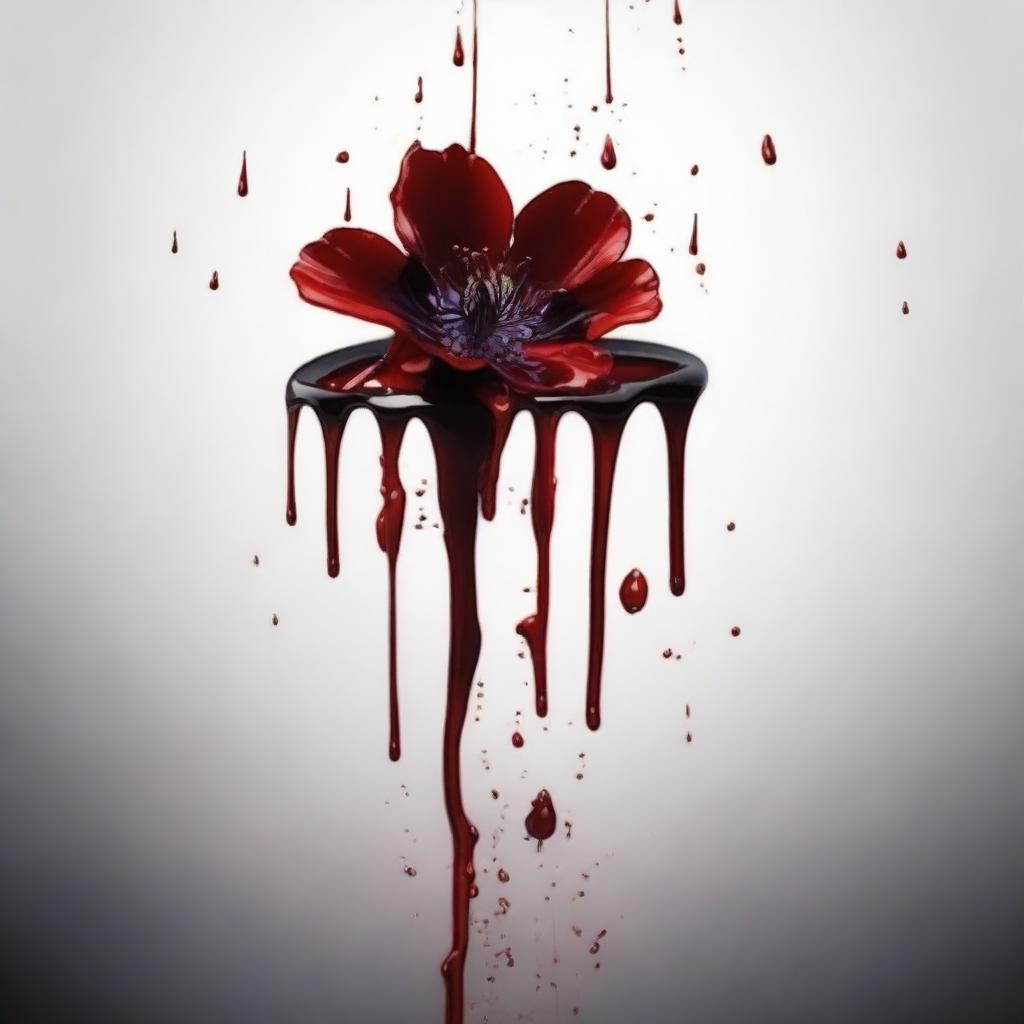 Create an image of blood dripping from a flower
