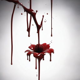 Create an image of blood dripping from a flower