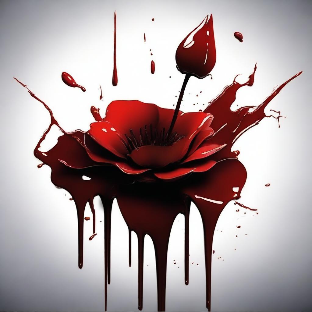 Create an image of blood dripping from a flower