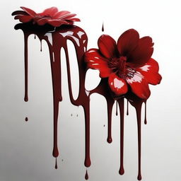 Create an image of blood dripping from a flower