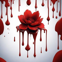 Create an image of blood dripping from a flower