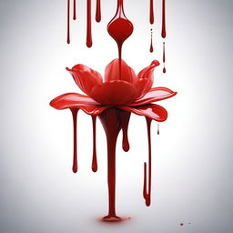 Create an image of blood dripping from a flower