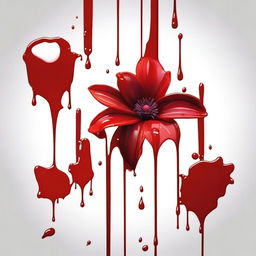 Create an image of blood dripping from a flower