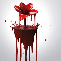 Create an image of blood dripping from a flower