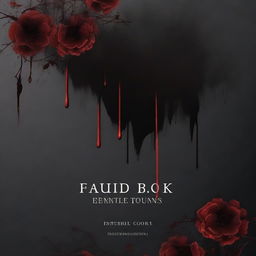 Create a dark book cover featuring blood dripping from flowers and twisted veins