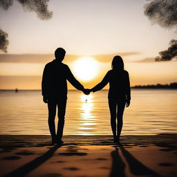 Create an image of a couple holding hands