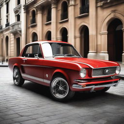 Imagina un híbrido que combine la potencia y estilo clásico del Ford Mustang con el diseño compacto y divertido del Fiat 500