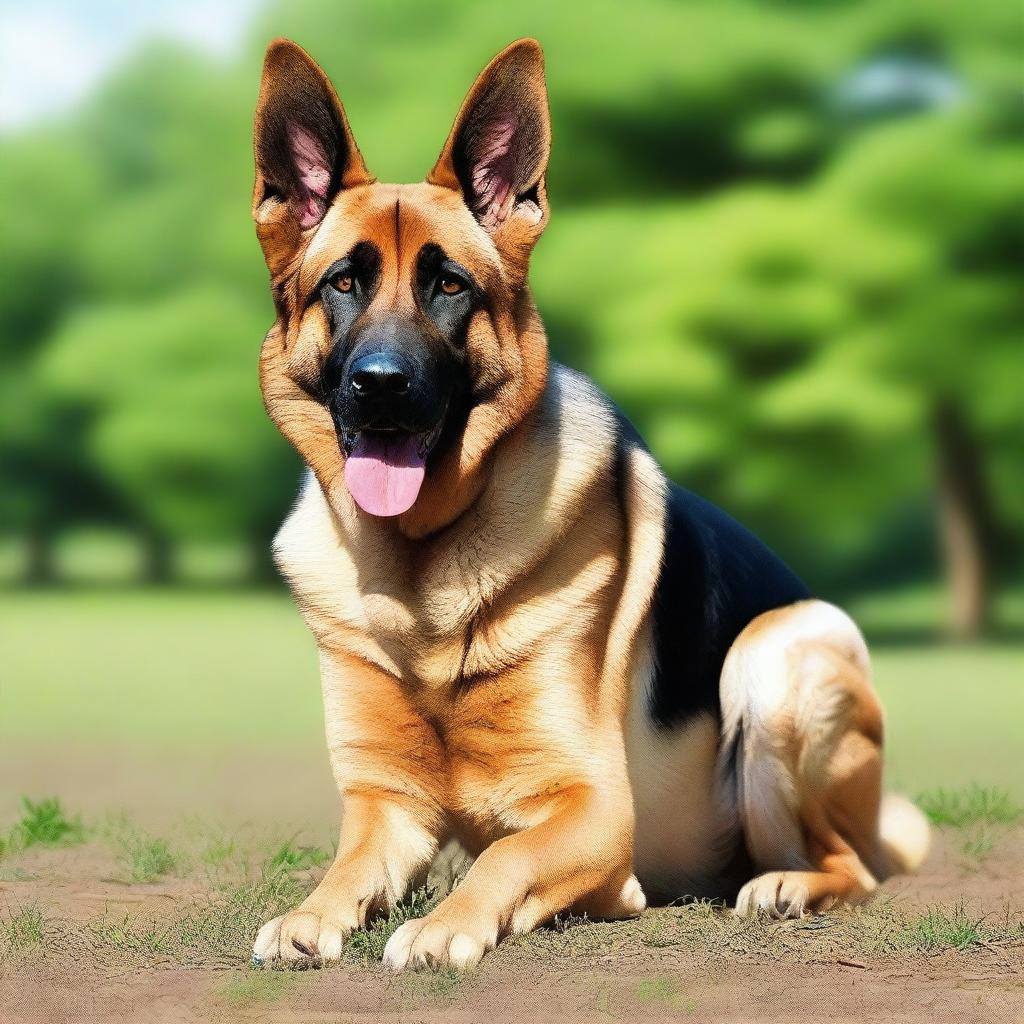 A highly detailed and realistic image of a German Shepherd Dog