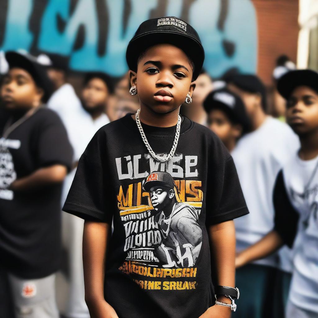 An African-American 11-year-old black boy rapper named Lil Nunes