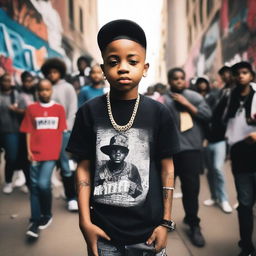 An African-American 11-year-old black boy rapper named Lil Nunes