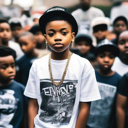 An African-American 11-year-old black boy rapper named Lil Nunes