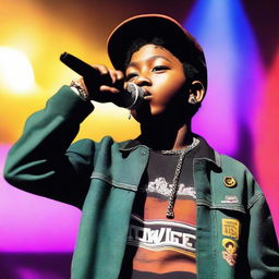 An African-American 15-year-old boy rapper named Lil Nunes