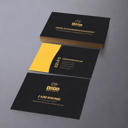 Design a business visiting card in black and gold finish for a contractor and supplier of earthmoving machines and other civil use equipment