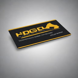 Design a business visiting card in black and gold finish for a contractor and supplier of earthmoving machines and other civil use equipment