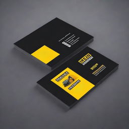 Design a business visiting card in black and gold finish for a contractor and supplier of earthmoving machines and other civil use equipment