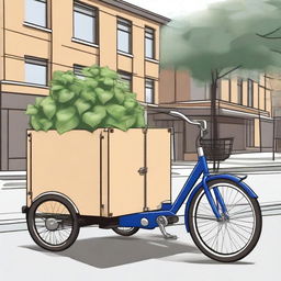 A detailed illustration of a rear cargo tricycle