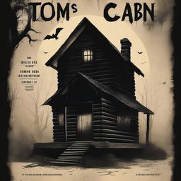 A horror film poster titled 'Tom's Cabin' featuring a demonic black Topsy from Uncle Tom's Cabin