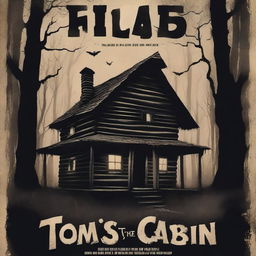 A horror film poster titled 'Tom's Cabin' featuring a demonic black Topsy from Uncle Tom's Cabin