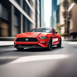 A modern Mustang GT car, showcasing its sleek design and powerful stance