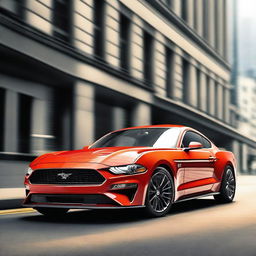 A modern Mustang GT car, showcasing its sleek design and powerful stance