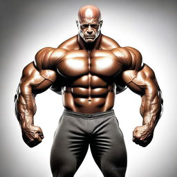 A very muscular person standing in a heroic pose, showcasing their defined muscles and strength