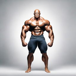 A very muscular person standing in a heroic pose, showcasing their defined muscles and strength