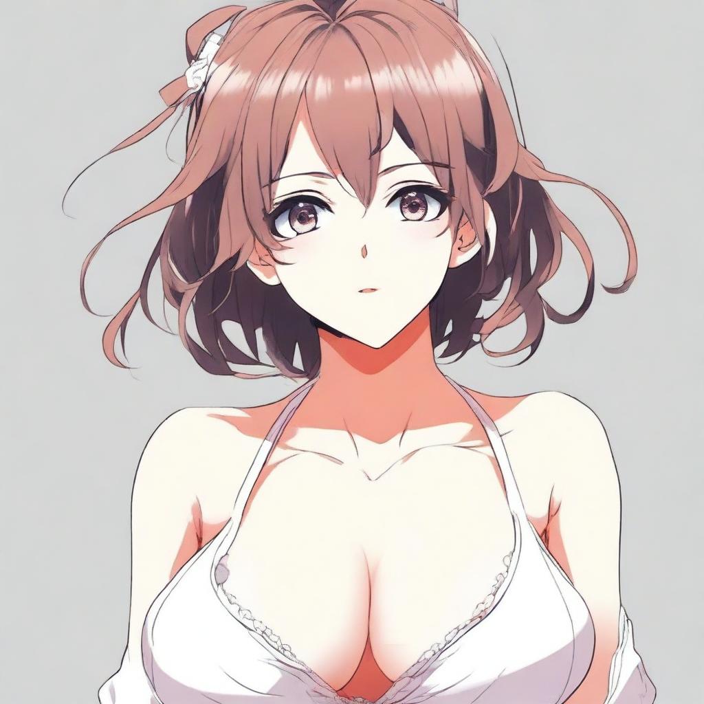 A tasteful image of an anime girl wearing a bra