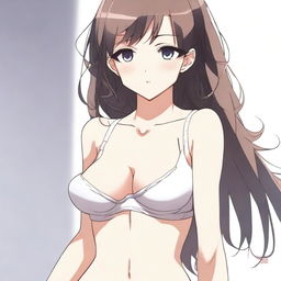 A tasteful image of an anime girl wearing a bra