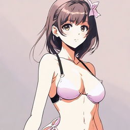 A tasteful image of an anime girl wearing a bra