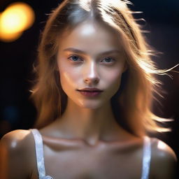 Create an image of the most exhilarating and beautiful Russian girl ever, with an irresistible enchanting sweet facial expression