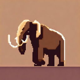 A pixel art depiction of a mammoth from the side view, wearing cool sunglasses and a gold chain