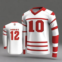 A simple red and white themed jersey design