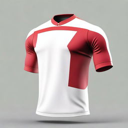 A red and white themed jersey design without any logos