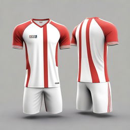 A red and white themed jersey design without any logos