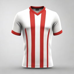 A white jersey design with red stripes