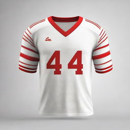 A white jersey design with red stripes