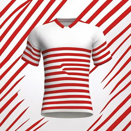 A white jersey design featuring red stripes